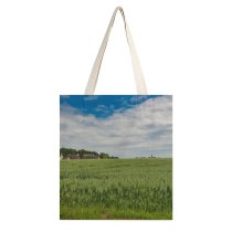 yanfind Great Martin Canvas Tote Bag Double Field Grassland Outdoors Countryside Grass Plant Farm Rural Land Meadow Pasture Vegetation white-style1 38×41cm