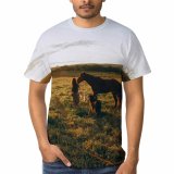 yanfind Adult Full Print T-shirts (men And Women) Anonymous Cattle Cow Creature Dog Equine Evening Faceless Farmland Female Field Fur