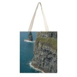 yanfind Great Martin Canvas Tote Bag Double Cliff Outdoors Scenery Promontory Land Ocean Sea Landscape Grey Coast Shoreline white-style1 38×41cm