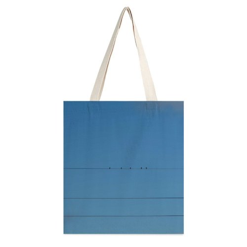 yanfind Great Martin Canvas Tote Bag Double Cable Lines Electric Transmission Birds Outdoors Creative Commons white-style1 38×41cm