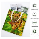 yanfind Great Martin Canvas Tote Bag Double Butterfly Insect Invertebrate Monarch Bee Honey white-style1 38×41cm