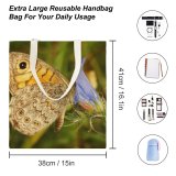 yanfind Great Martin Canvas Tote Bag Double Butterfly Invertebrate Insect Purple Bokeh Cactus Flora Plant white-style1 38×41cm