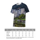 yanfind Adult Full Print T-shirts (men And Women) Amazing Breathtaking Cascade Cliff Coniferous Countryside Destination Dwell Fir Flora Flow Forest