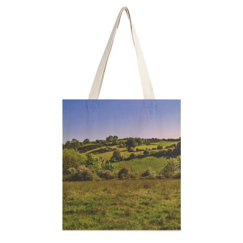 yanfind Great Martin Canvas Tote Bag Double Field Grassland Outdoors Countryside Farm Rural Meadow Pasture Ranch Belfast Northern Ireland white-style1 38×41cm