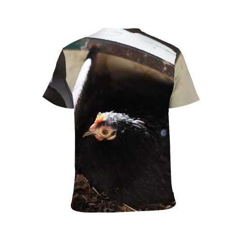 yanfind Adult Full Print T-shirts (men And Women) Agriculture Barn Bird Chicken Dame Farm Feathers Hen Nest Outdoors Portrait Poultry