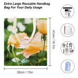 yanfind Great Martin Canvas Tote Bag Double Flower Plant Rose Petal Nikkor white-style1 38×41cm