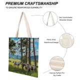 yanfind Great Martin Canvas Tote Bag Double Field Grassland Outdoors Cattle Cow Countryside Farm Rural Grazing Meadow Pasture Ranch white-style1 38×41cm