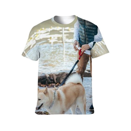 yanfind Adult Full Print T-shirts (men And Women) Affection Akita Inu Friend Blurred Calm Dog Ethnic Time Friendship