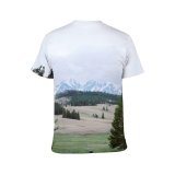 yanfind Adult Full Print T-shirts (men And Women) Altitude Amazing Calm Coniferous Daytime Evergreen Fir Forest Formation Frozen Geology