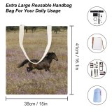 yanfind Great Martin Canvas Tote Bag Double Field Grassland Outdoors Horse Colt Wilderness Savanna Glória Portugal Running Countryside Plant white-style1 38×41cm