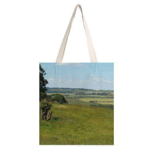yanfind Great Martin Canvas Tote Bag Double Field Grassland Outdoors Countryside Farm Rural Pasture Meadow Whipsnade Wild Park Dunstable white-style1 38×41cm