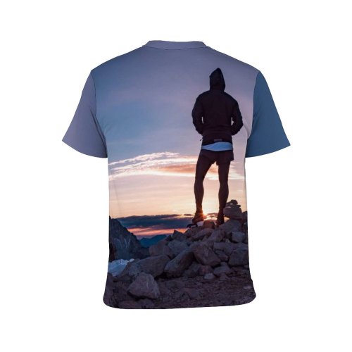 yanfind Adult Full Print T-shirts (men And Women) Adventure Beautiful Dawn Landscape Mountains Outdoors Peak Rocks Snow Sports