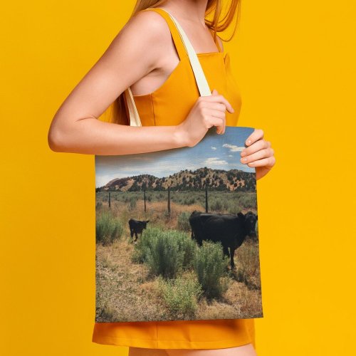 yanfind Great Martin Canvas Tote Bag Double Cattle Cow Field Grassland Outdoors Bull Countryside Farm Rural Pasture Meadow Ranch white-style1 38×41cm