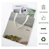 yanfind Great Martin Canvas Tote Bag Double Boat Transportation Vehicle Sea Outdoors Promontory Vessel Watercraft Scenery Adventure Leisure Activities white-style1 38×41cm