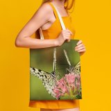 yanfind Great Martin Canvas Tote Bag Double Butterfly Insect Invertebrate Flower Pair Wing Pollen Plant Flora Bug Taiwan white-style1 38×41cm