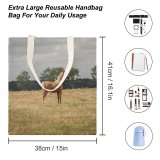 yanfind Great Martin Canvas Tote Bag Double Field Grassland Outdoors Horse Savanna Countryside Rural Farm Magny white-style1 38×41cm
