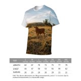 yanfind Adult Full Print T-shirts (men And Women) Agriculture Calm Cattle Cloudy Country Countryside Cow Creature Curious Dawn Ecology Farm