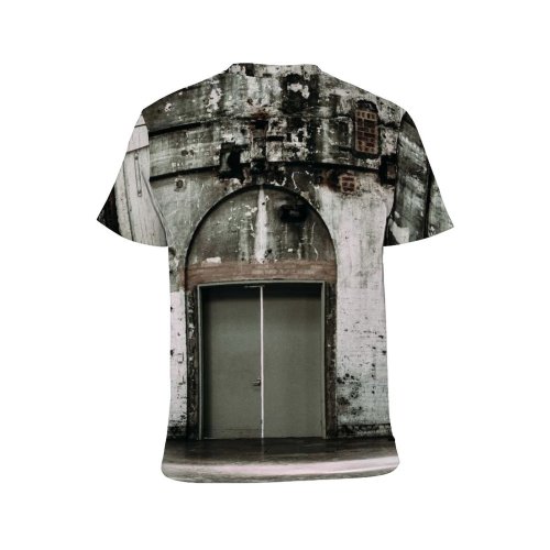 yanfind Adult Full Print T-shirts (men And Women) Abandoned Aged Architecture Brick Wall Broken Building Bw Cement Concrete Corrosion Crack