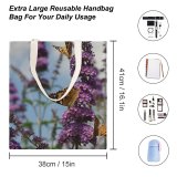 yanfind Great Martin Canvas Tote Bag Double Butterfly Insect Invertebrate Monarch Odense Danmark Plant Purple Flower Grey white-style1 38×41cm