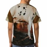 yanfind Adult Full Print T-shirts (men And Women) Agriculture Farm Milk Portrait Bull Cow Calf Barn Pasture Horn Dairy