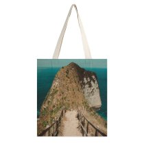 yanfind Great Martin Canvas Tote Bag Double Cliff Outdoors Promontory Ocean Sea Land Shoreline Bali Coast Kelingking Beach Bunga white-style1 38×41cm