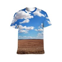 yanfind Adult Full Print T-shirts (men And Women) Agricultural Field Land Agriculture Atmosphere Sky Cloudiness Clouds Form Cloudscape Cloudy