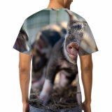 yanfind Adult Full Print T-shirts (men And Women) Adorable Baby Countryside Creature Cute Daytime Domesticated Enclosure Farm Farming Farmland
