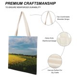 yanfind Great Martin Canvas Tote Bag Double Field Grassland Outdoors Countryside Farm Meadow Rural Pasture Ranch Land Scenery Grazing white-style1 38×41cm