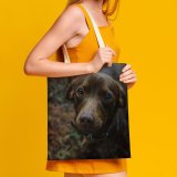 yanfind Great Martin Canvas Tote Bag Double Dog Pet Puppies Leaves Foliage Woodland Forest Garden Little Grey white-style1 38×41cm