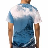 yanfind Adult Full Print T-shirts (men And Women) Alpine Altitude Amazing Sky Breathtaking Calm Cloudy Daytime Explore Frozen Geology