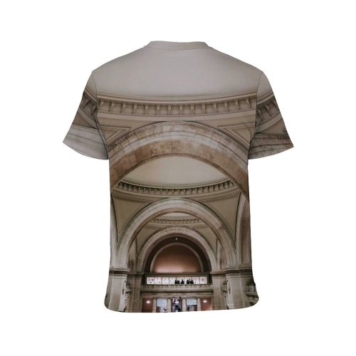 yanfind Adult Full Print T-shirts (men And Women) Aged Amazing Arched Architecture Art Building Carve Ceiling Classic Column Construction Corridor