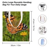 yanfind Great Martin Canvas Tote Bag Double Butterfly Insect Invertebrate Monarch Reptile Sea Turtle Plant Beautiful Colorful white-style1 38×41cm
