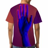 yanfind Adult Full Print T-shirts (men And Women) Communication Space Departure Electric Light Fingers Friendly Gesture Goodbye Hands