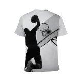 yanfind Adult Full Print T-shirts (men And Women) Action Basketball Bw Challenge Competition Confident Court Daytime Effort Endurance Energy Exercise