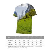 yanfind Adult Full Print T-shirts (men And Women) Atmosphere Bovidae Bovine Cascade Cattle Chordate Cloudy Space Countryside Cow Eat