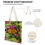 yanfind Great Martin Canvas Tote Bag Double Butterfly Insect Invertebrate Monarch Plant Birds Flower white-style1 38×41cm