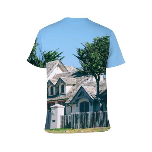 yanfind Adult Full Print T-shirts (men And Women) Accommodation Aged Sky Building Bush Chimney Construction Cottage Countryside Detail Dwell Entrance