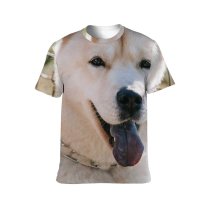 yanfind Adult Full Print T-shirts (men And Women) Adorable Anonymous Blurred Calm Charming Crop Dog Faceless Fence Fluffy Time