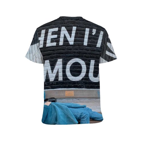 yanfind Adult Full Print T-shirts (men And Women) Alone Anonymous Appearance Autumn Bench Calm City Face Elegant Faceless