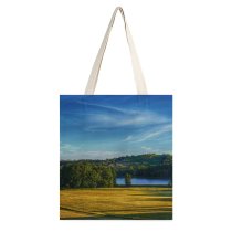 yanfind Great Martin Canvas Tote Bag Double Field Grassland Outdoors Countryside Farm Rural Meadow Liding Sverige Plant Tree Scenery white-style1 38×41cm