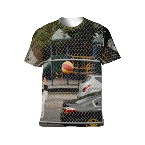 yanfind Adult Full Print T-shirts (men And Women) Action Amusement Anonymous Arms Raised Ball Barrier Basket Basketball Carefree Child Childhood