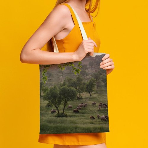 yanfind Great Martin Canvas Tote Bag Double Field Grassland Outdoors Countryside Farm Grazing Meadow Pasture Ranch Rural Khorram Abad white-style1 38×41cm