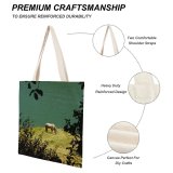 yanfind Great Martin Canvas Tote Bag Double Field Grassland Outdoors Countryside Farm Grazing Meadow Pasture Ranch Rural Horse Land white-style1 38×41cm
