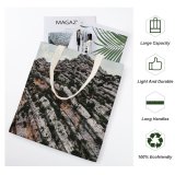 yanfind Great Martin Canvas Tote Bag Double Cliff Outdoors Grey Plant Tree Stock white-style1 38×41cm