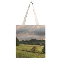 yanfind Great Martin Canvas Tote Bag Double Field Grassland Outdoors Plant Tree Abies Fir Countryside Grass Farm Rural Meadow white-style1 38×41cm