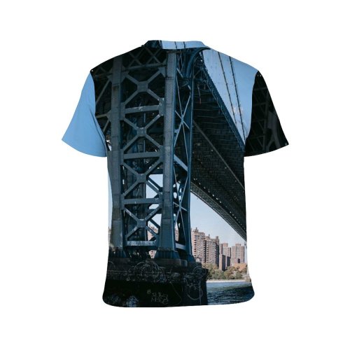 yanfind Adult Full Print T-shirts (men And Women) Aged America Arched Attract Bay Sky Cable Center Central City Coast