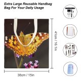 yanfind Great Martin Canvas Tote Bag Double Butterfly Insect Invertebrate Monarch Plant white-style1 38×41cm