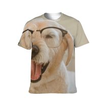 yanfind Adult Full Print T-shirts (men And Women) Adorable Portrait Home Bed Bedroom Reading Canidae Comfort Cozy Cute Dog