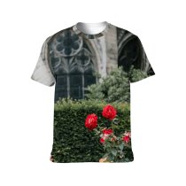 yanfind Adult Full Print T-shirts (men And Women) Aged Aroma Bloom Cathedral Church Decor Decorative Facade Flora