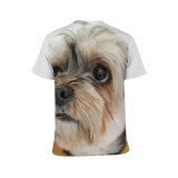 yanfind Adult Full Print T-shirts (men And Women) Adorable Calm Carefree Colorful Comfort Curious Dog Floor Fluff Friendly Fur